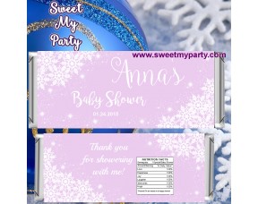 Winter Wonderland Gender Baby Shower candy bar wrappers,(gender 5)